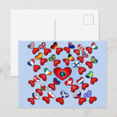 Liefde in verschillende wereldtalen Vlaggenhart Briefkaart (Voorkant / Achterkant)