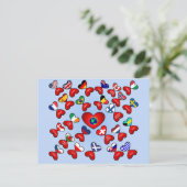 Liefde in verschillende wereldtalen Vlaggenhart Briefkaart (Staand voorkant)