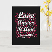 Liefde in vier talen Engels Frans Italiaans Arabis Kaart (Gele Bloem)
