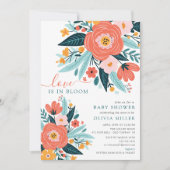 Liefde in volle bloei Baby shower Uitnodiging (Voorkant)