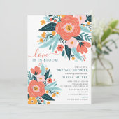 Liefde in volle bloei bruids douche uitnodiging (Staand voorkant)