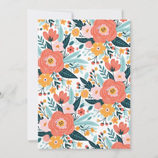 Liefde in volle bloei bruids douche uitnodiging (Achterkant)