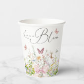 Liefde in volle bloei Roze strik Bruidsfeest Papieren Bekers (Voorkant)