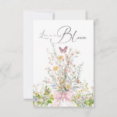 Liefde in volle bloei Roze strik Bruiloft Feest Bedankkaart (Achterkant)