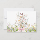 Liefde in volle bloei Roze strik Bruiloft Feest Bedankkaart (Achterkant)