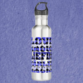 Liefde in vreemde talen Harten Blauw Waterfles