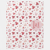 Liefde in Waterverf - grillig hartpatroon Fleece Deken (Voorkant)