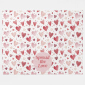 Liefde in Waterverf - grillig hartpatroon Fleece Deken (Voorkant (Horizontaal))