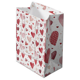 Liefde in Waterverf - grillig hartpatroon Medium Cadeauzakje