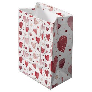 Liefde in Waterverf - grillig hartpatroon Medium Cadeauzakje