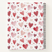 Liefde in Waterverf - grillig hartpatroon Notitieboek (Achterkant)