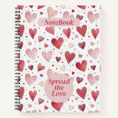 Liefde in Waterverf - grillig hartpatroon Notitieboek (Voorkant)