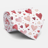 Liefde in Waterverf - grillig hartpatroon Stropdas (Opgerold)