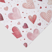 Liefde in Waterverf - grillig hartpatroon Tissuepapier (Detail)