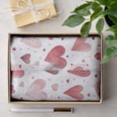 Liefde in Waterverf - grillig hartpatroon Tissuepapier (Geschenk)