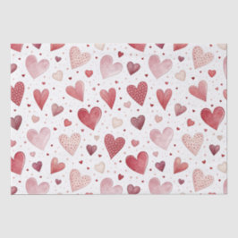 Liefde in Waterverf - grillig hartpatroon Tissuepapier
