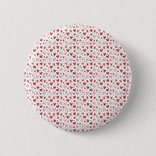 Liefde in waterverf - Whimsisch hartpatroon Ronde Button 5,7 Cm