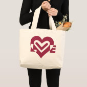 Liefde in Wijnse Paars Grote Tote Bag (Voorkant (product))