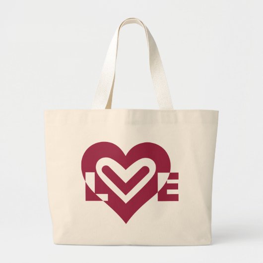 Liefde in Wijnse Paars Grote Tote Bag (Voorkant)