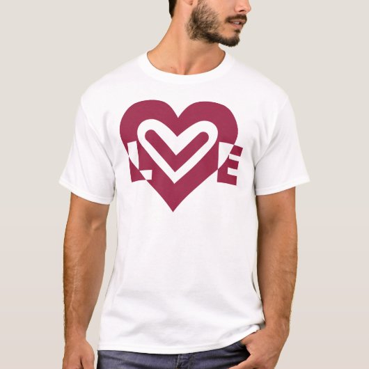 Liefde in Wijnse Paars T-shirt (Voorkant)