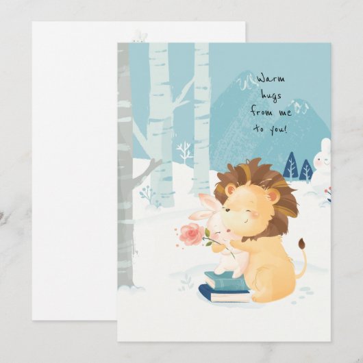 Liefde in Winter Warme Knuffels Bedankkaart (Voorkant / Achterkant)