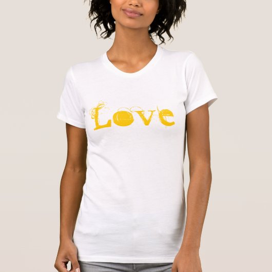 Liefde in wit goud en groen t-shirt (Voorkant)