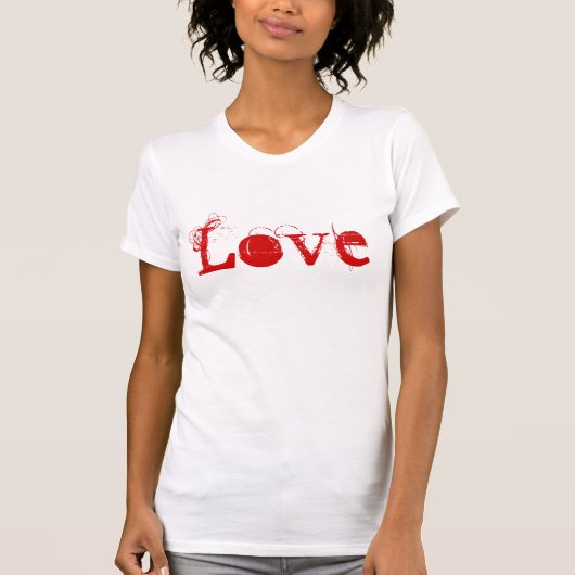 Liefde in wit rood en goud t-shirt (Voorkant)