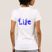 Liefde in wit roze en blauw t-shirt (Achterkant)