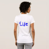 Liefde in wit roze en blauw t-shirt (Achterkant volledig)