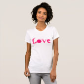 Liefde in wit roze en blauw t-shirt (Voorkant volledig)