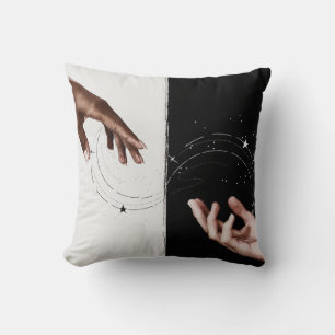 Liefde in Wit Script met Hart Custom Photo Throw Kussen