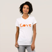 Liefde in wit Sinaasappel en roze T-shirt (Voorkant volledig)