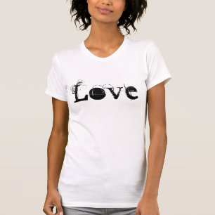 Liefde in wit zwart en goud t-shirt
