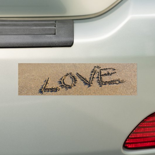 Liefde in zand geschreven Bumpersticker (Op auto)