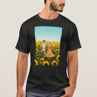 Liefde in zonnebloem t-shirt