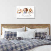 Liefde in zwart hart script aangepaste foto collag canvas afdruk (Insitu (Slaapkamer))