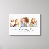 Liefde in zwart hart script aangepaste foto collag canvas afdruk (Voorkant)