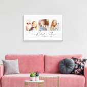 Liefde in zwart hart script aangepaste foto collag canvas afdruk (Insitu (Woonkamer))
