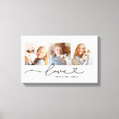 Liefde in zwart hart script aangepaste foto collag canvas afdruk (Voorkant)