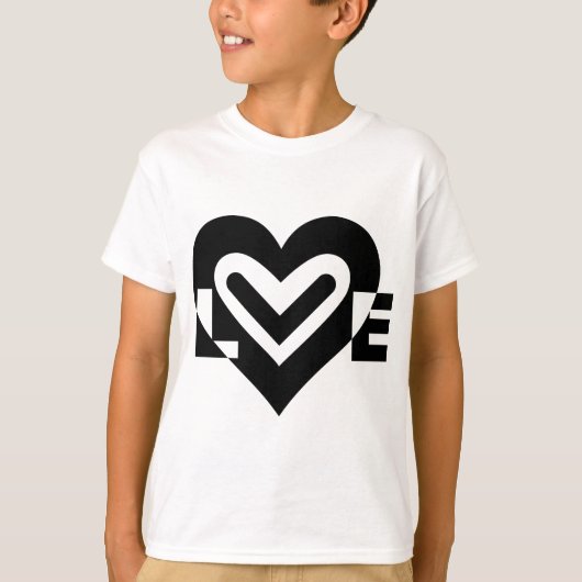 Liefde in zwart t-shirt (Voorkant)