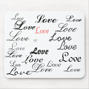 liefde in zwart-wit mousepad muismat