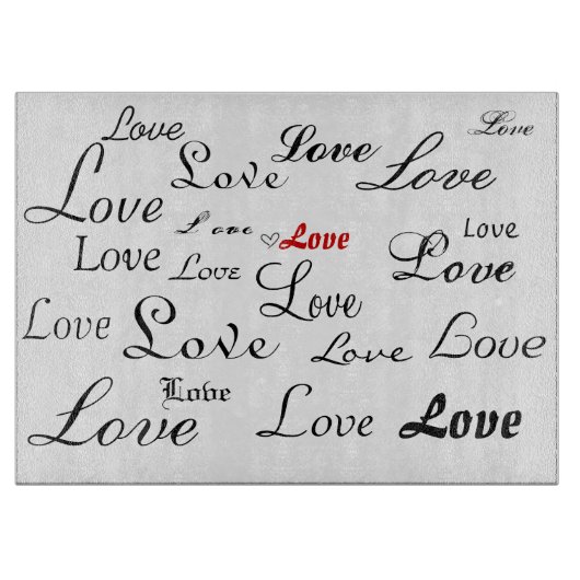 Liefde in zwart-wit snijplank (Voorkant)
