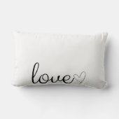 Liefde in Zwarte Script & Hart Aangepaste Fotokuss Kussen (Achterkant)