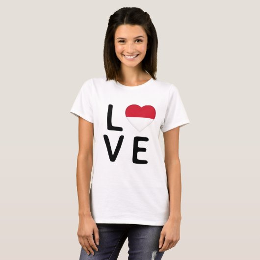Liefde - Indonesische vlag T-shirt (Voorkant volledig)