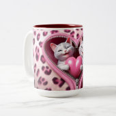 Liefde Infusie: Aangepaste Valentijnsdag Koffie Mo Tweekleurige Koffiemok (Voorkant links)