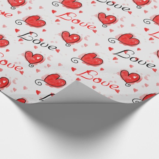 Liefde inpakpapier met hartjes (Hoek)