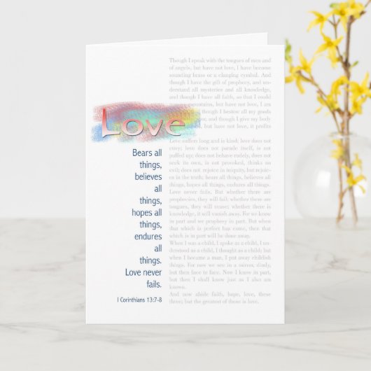 Liefde Inspirerend Wenskaart Kaart (Gele Bloem)