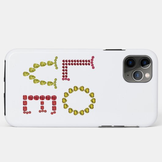 Liefde iPhone case facette Gemstone Yellow en Red (Achterkant (horizontaal))