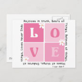 Liefde is... 1 cor. 13:6-7 briefkaart (Voorkant / Achterkant)