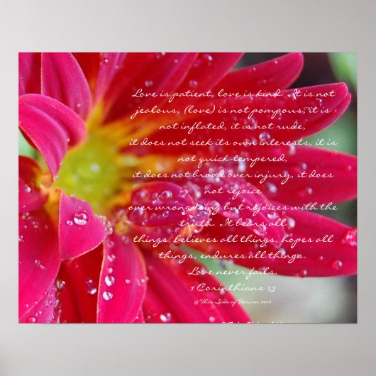 Liefde is.....1 Corinthianen 13 Poster (Voorkant)